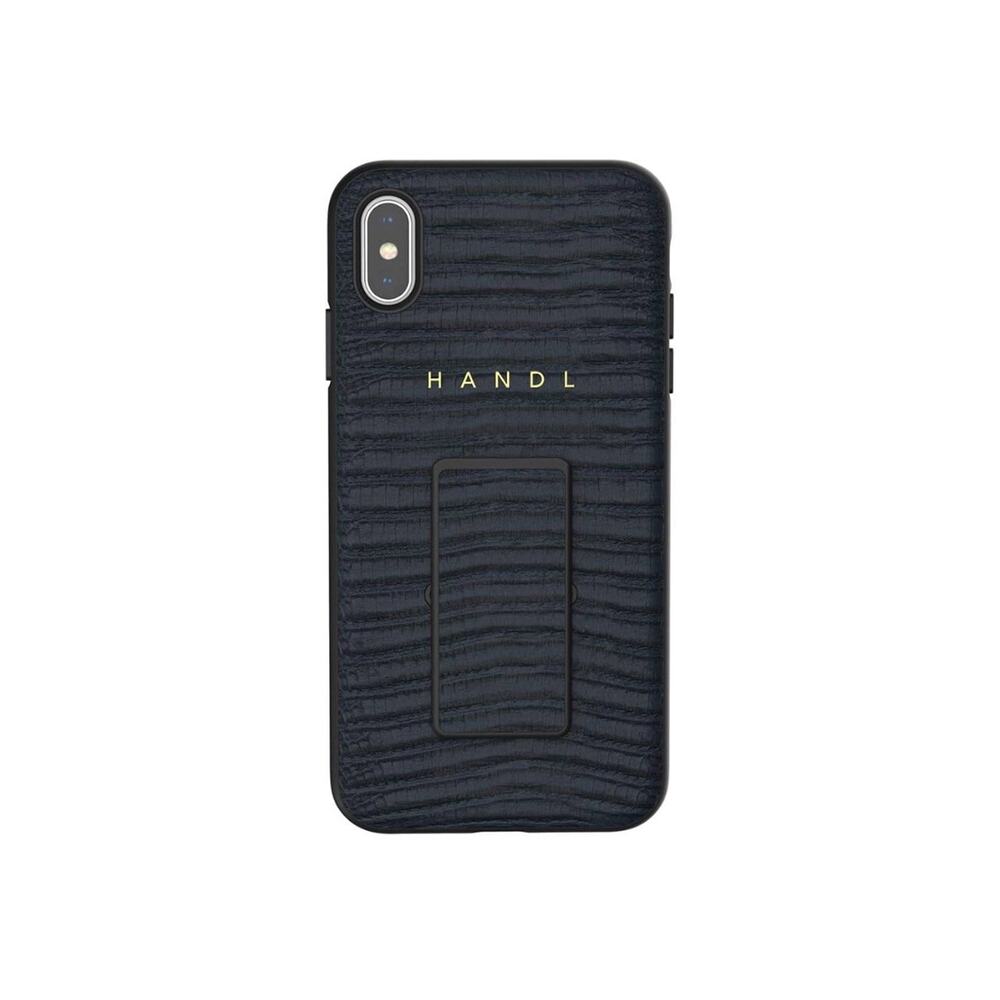 Protective CASE for iPhone Xs MAX - Handle Grip, NAVY CROC
